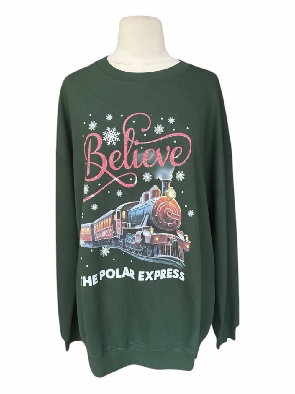 NWOT‎ Gildan Heavy Blend Polar Express “Believe” Crewneck Sweatshirt